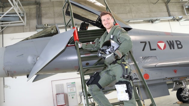 Eurofighter-Pilot Patrick Wöss trägt den Codenamen „Beauty“ (Bild: Jauschowetz Christian)