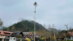 Der Maibaum der Dorfgemeinschaft Ingolsthal im Metnitztal ist bereit. (Bild: Hannes Mößlacher)