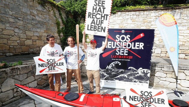 SOS Neusiedler See: Das Burgenland-Extrem-Trio ruft zur „Lake-Mania“ am 5. Juni auf. (Bild: Judt Reinhard)