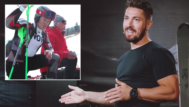 Timon Haugan (li. mit Ferdl Hirscher) war der zweite Läufer, der von Marcel Hirscher für Van Deer geholt wurde. (Bild: APA/EXPA/JFK, Instagram/vandeer.ski)