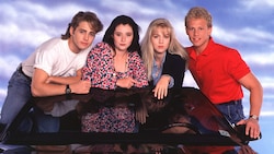 Die „Beverly Hills 90210-Stars Jason Priestley, Shannen Doherty, Jennie Garth und Ian Ziering (Bild: mptv / picturedesk.com)
