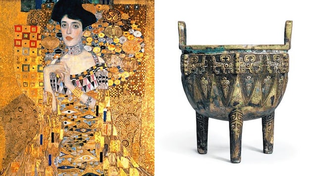 Klimt-Zeichnungen zu Adele Bloch oder wertvolle chinesische Bronzen hortete der Mann. (Bild: Bundeskriminalamt, Krone KREATIV)