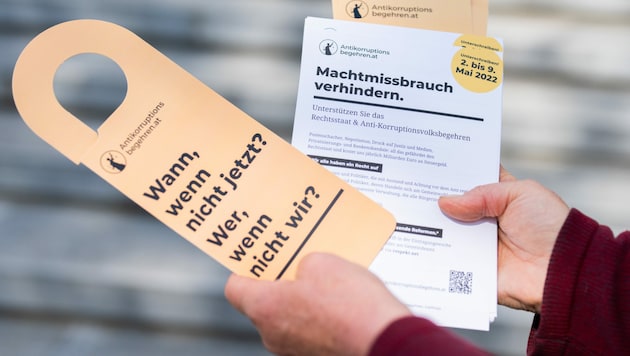 Das Antikorruptions-Volksbegehren muss jetzt im Parlament behandelt werden. (Bild: APA/GEORG HOCHMUTH)