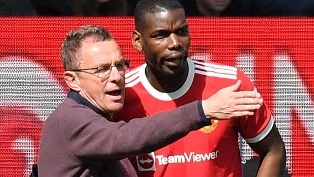 Ralf Rangnick mit Paul Pogba (Bild: AFP or licensors)