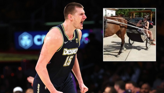 Nikola Jokic (Bild: Getty Images, Twitter/NBAonTNT)