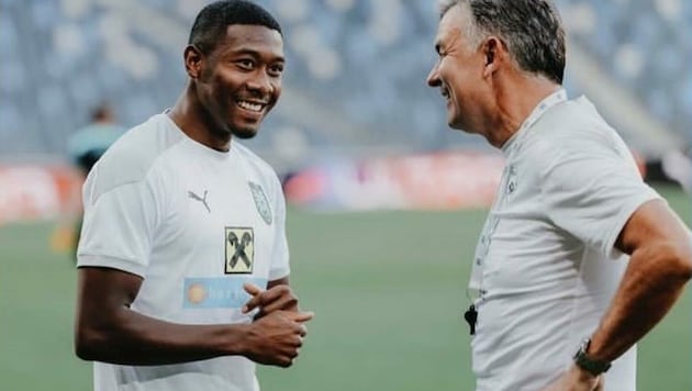 Teamkapitän, Real Madrid-Star David Alaba (l.) schätzt seinen Rat:„Bei ihm daheim in München analysierte ich seine Spiele.“ (Bild: zVg)