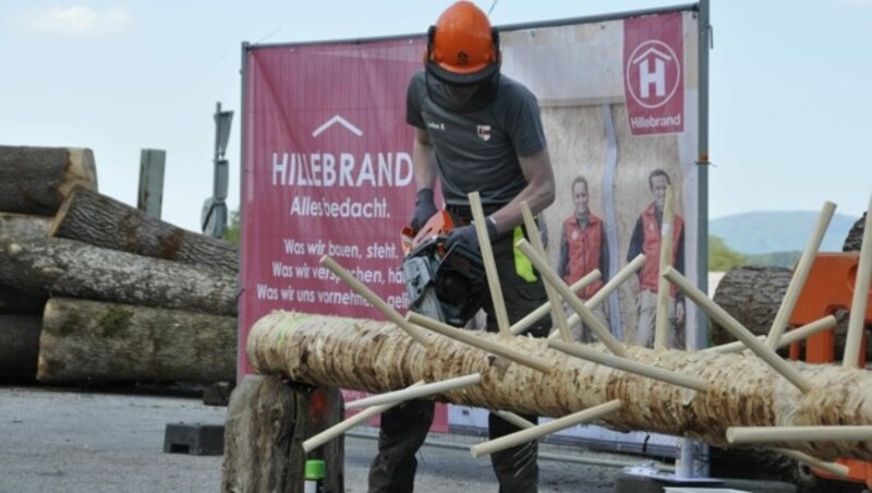 Lukas Bachler aus Köstendorf beim Entasten. (Bild: Landjugend Salzburg)