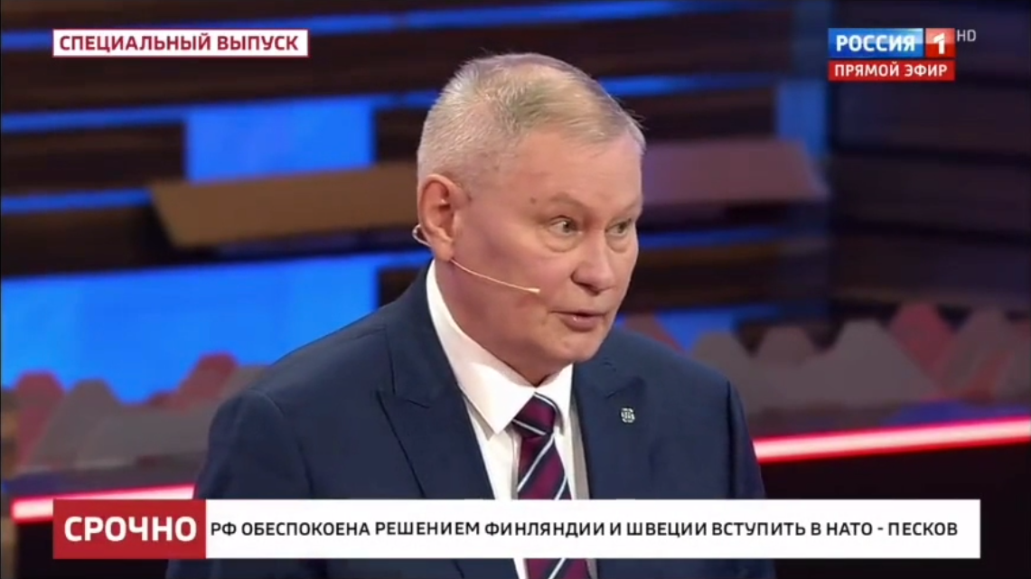 Mit seiner im Sender Rossija 1 geäußerten Kritik an der Invasion sorgte Chodarjonok weltweit für Aufsehen. (Bild: Screenshot/Rossija 1)