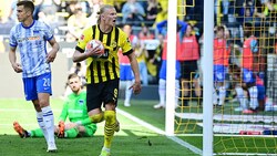 Erling Haaland jubelt nach seinem letzten Treffer für Borussia Dortmund. (Bild: GEPA pictures)