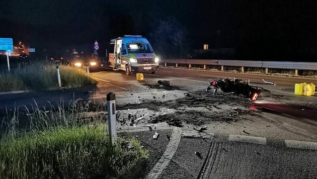 Der Motoradlenker wurde in Eugendorf schwer verletzt. (Bild: FF Eugendorf)