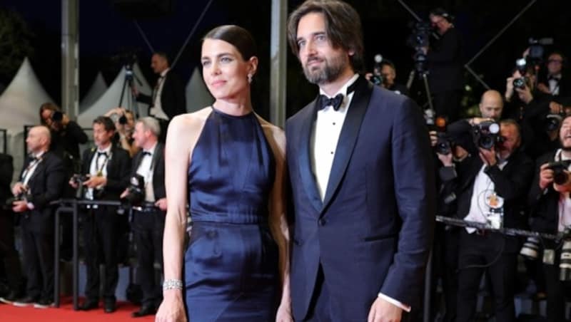 Charlotte Casiraghi kam mit ihrem Ehemann Dimitri Rassam nach Cannes. (Bild: AFP)