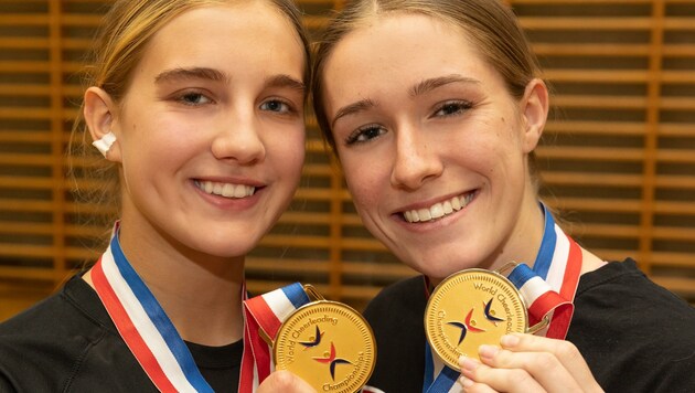 Laura Pegutter (li.) und Emily Kern holten bei der WM die Goldmedaille. (Bild: Christian Forcher)