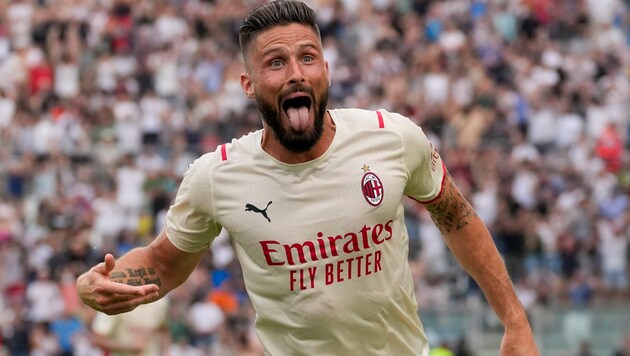 AC Milan‘s Olivier Giroud (Bild: Copyright 2022 The Associated Press. All rights reserved)