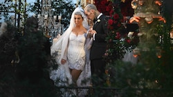 Kourtney Kardashian und Travis Barker nach ihrem Jawort in Portofino (Bild: www.PPS.at)