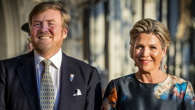 Der holländische König Willem-Alexander und seine Frau Königin Maxima (Bild: APA/Photo by Koen Van WEEL/ ANP/AFP)