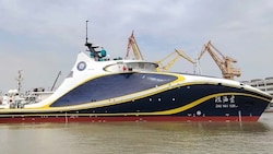 Die Zhu Hai Yun ist ein 88 Meter langer autonomer Drohnenträger für die Meeresüberwachung. (Bild: Southern Marine Science and Engineering Guangdong Laboratory)