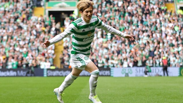 Mit Kyogo Furuhashi gewann Celtic heuer den Titel. Im Juli trainiert der Club in Bad Erlach. (Bild: MOLLY DARLINGTON)