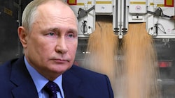 Russland sei „bereit“, Möglichkeiten „für einen Getreide-Export ohne Hemmnisse zu finden“, so Putin am Samstag. (Bild: APA, AFP, Krone KREATIV)