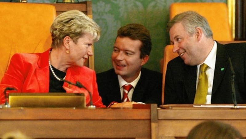 Waltraud Klasnic, Christopher Drexler und Hermann Schützenhöfer im steirischen Landtag (Bild: Jürgen Radspieler)