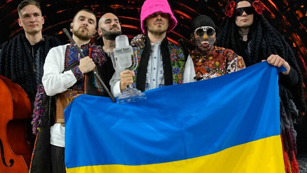 Die ukrainische Band Kalush Orchestra gewann den diesjährigen Song Contest (Bild: The Associated Press)
