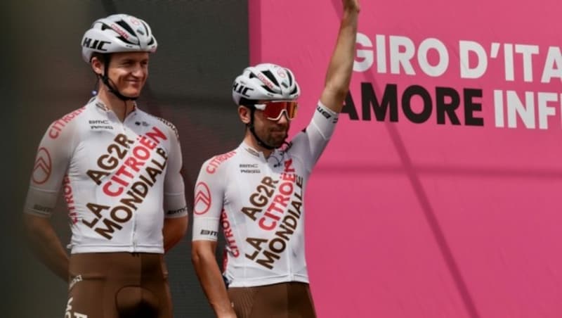 50. Gesamtplatz für Felix Gall (im Bild link) bei der Giro d‘Italia, vier Mal schaffte er es in die Top-20. Als beste Etappenplatzierung stand am Ende Rang elf zu Buche. (Bild: ©Olivier Bonin ypmedias.com)