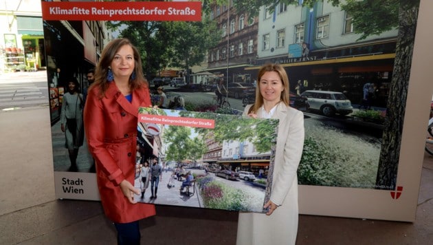 El concejal de la ciudad, Ulli Sima, y ​​la jefa de distrito, Silvia Jankovic, presentaron los planes.  (Imagen: SPÖ/Christian Fürthner)