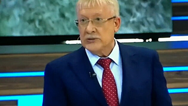 Der russische Abgeordnete Oleg Morosow in der besagten Talkshow des staatlichen Fernsehens Rossija-1 (Bild: Screenshot/Twitter.com)