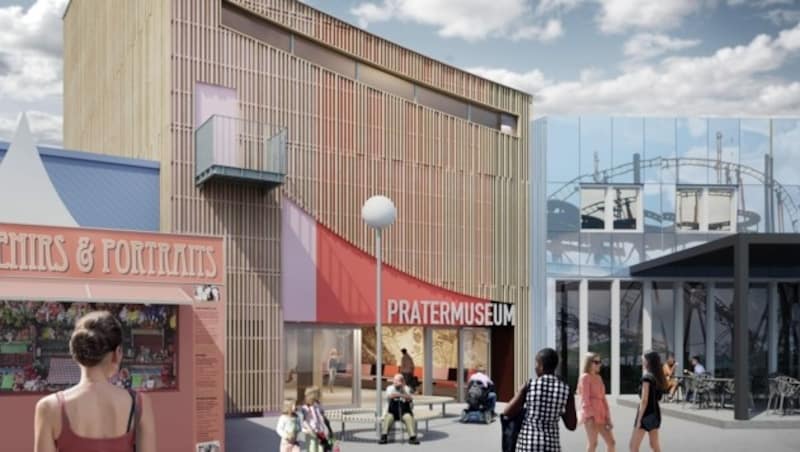 Das neue Pratermuseum ist nun mittendrin (im Wurstelprater) statt nur dabei. (Bild: Architekt Michael Wallraff)