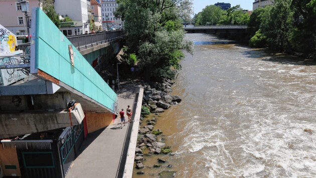 Der Mann trieb in der Mur bis zum Kraftwerk im Süden. (Bild: Christian Jauschowetz)