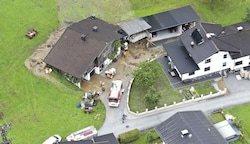 Luftaufnahme des Anwesens der Familie Steger nach den Murenabgängen (Bild: LPD Salzburg)