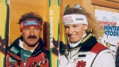 Die Leogangerin Elfi Eder (mit Trainer Trinkl) fuhr 1998/99 für den Karibik-Inselstaat Grenada im Ski-Weltcup. (Bild: Helmut Erhardt)