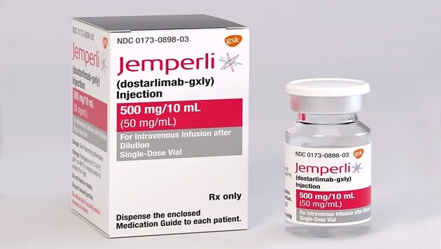 Der Wirkstoff Dostarlimab wird in Deutschland unter dem Handelsnamen Jemperli verabreicht. (Bild: GlaxoSmithKline)
