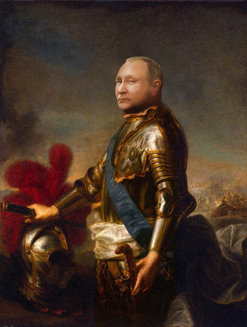 Putin als Zar Peter der Große (in einer Fotomontage der „Krone“) (Bild: Reuters, Krone KREATIV)