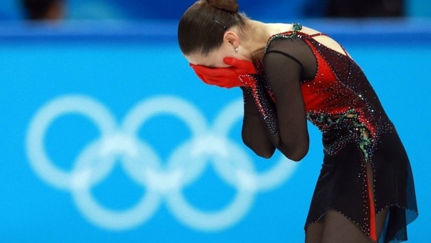 Nach dem Dopingverdacht hielt Kamila Walijewa (15) dem Druck in Peking nicht stand. (Bild: ELOISA LOPEZ)