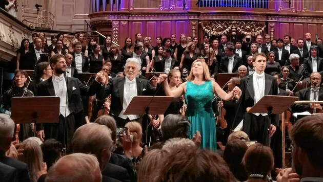 Plácido Domingo im Musikverein Graz: Der Weltstar und seine Mitmusiker wurden vom Publikum gefeiert (Bild: Roland Schwarz)