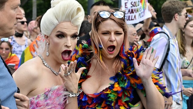 So sah die Vienna Pride aus (Bild: APA/HANS PUNZ)