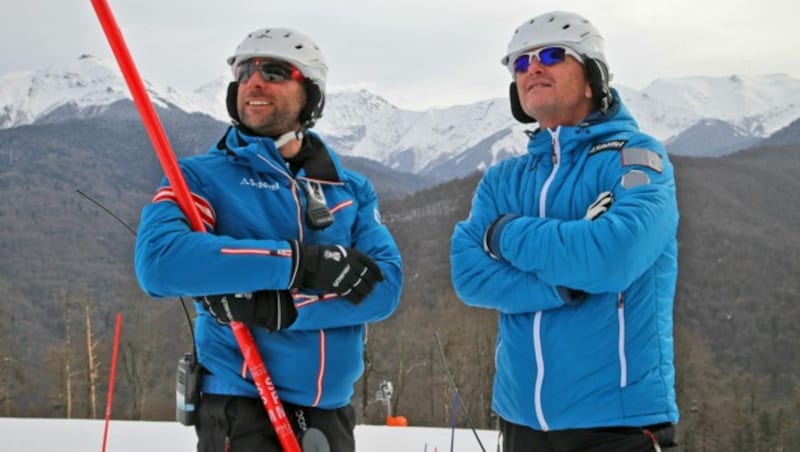 Für Mathias Berthold (r.) ist Marko Pfeiffer (l.) eine ausgezeichnete Wahl als ÖSV-Herrenchef. (Bild: Christof Birbaumer / Kronenzeitung)