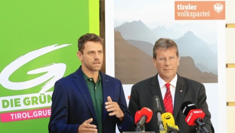 Gebi Mair (li.) und Jakob Wolf am Mittwoch bei der Pressekonferenz in Innsbruck (Bild: Christof Birbaumer)