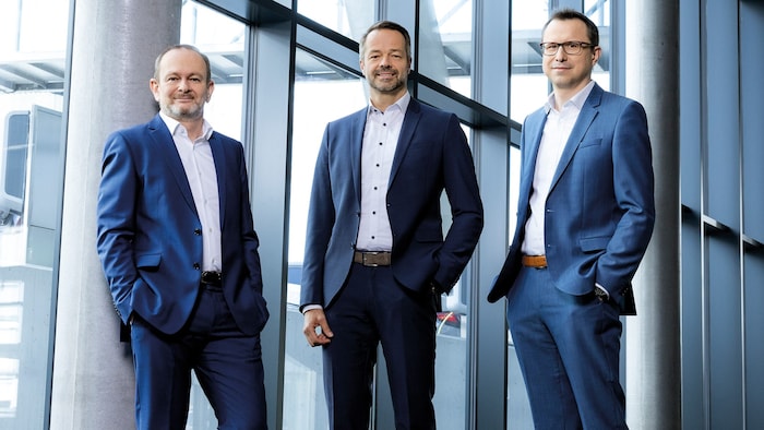 Der Knapp-Vorstand Gerald Hofer, Franz Mathi und Christian Grabner