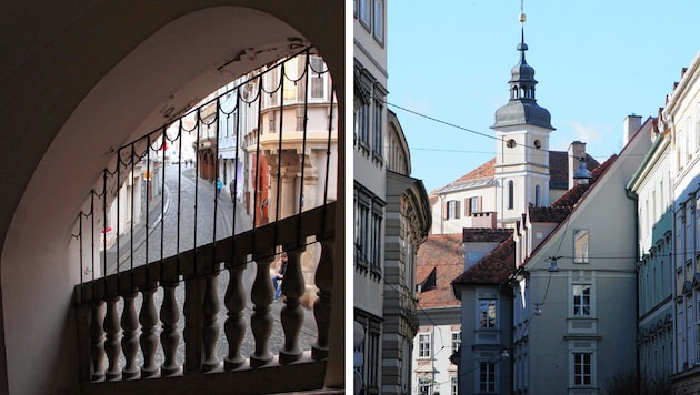 Die Grazer Stiegenkirche steht im ältesten Stadtteil. Weil Geld für ihre Instandhaltung fehlt, steht sie zum Verkauf. (Bild: Jürgen Radspieler, Krone KREATIV)