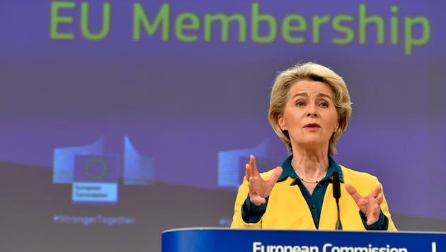 „Die Ukrainer sind bereit, für die europäische Perspektive zu sterben“, so von der Leyen am Freitag. (Bild: AP/Geert Vanden Wijngaert)