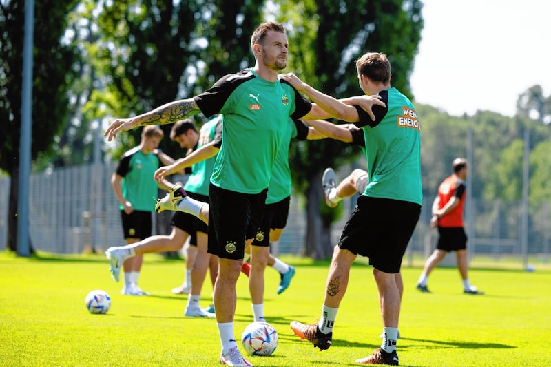 Rapid-Verteidiger Michael Sollbauer (li.) will für Stabilität sorgen und sein Team führen (Bild: urbantschitsch mario)