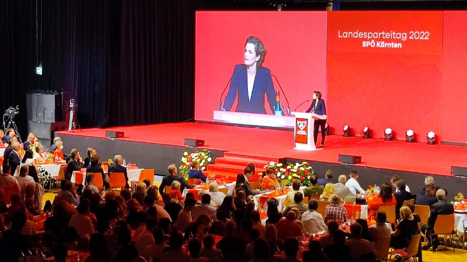 Pamela Rendi-Wagner stimmte die Kärntner Sozialdemokraten auf den Wahlkampf ein. (Bild: Fritz Kimeswenger)
