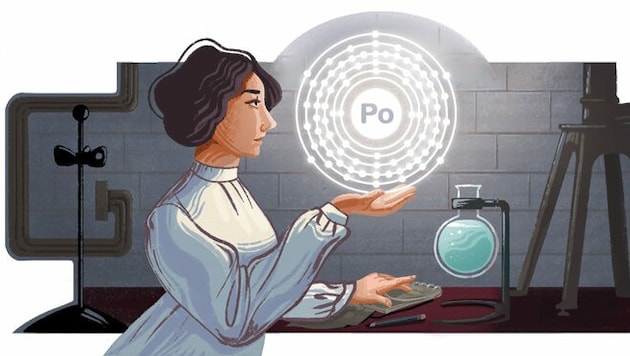 Das Google-Doodle zu Ehren der rumänischen Wissenschaftlerin (Bild: Google)