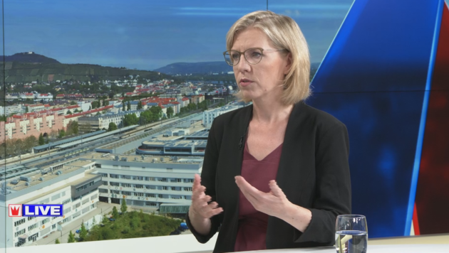 Umwelt- und Energieministerin Leonore Gewessler (Bild: krone.tv)