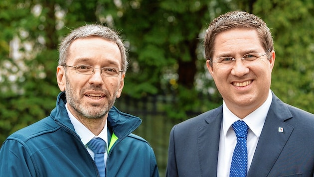 Ist Andreas Rabl (r.) ein glaubwürdiger Gegenpol zu seinem Parteichef, Verbal-Rabauke Herbert Kickl? (Bild: fotokerschi.at/Werner Kerschbaummayr)