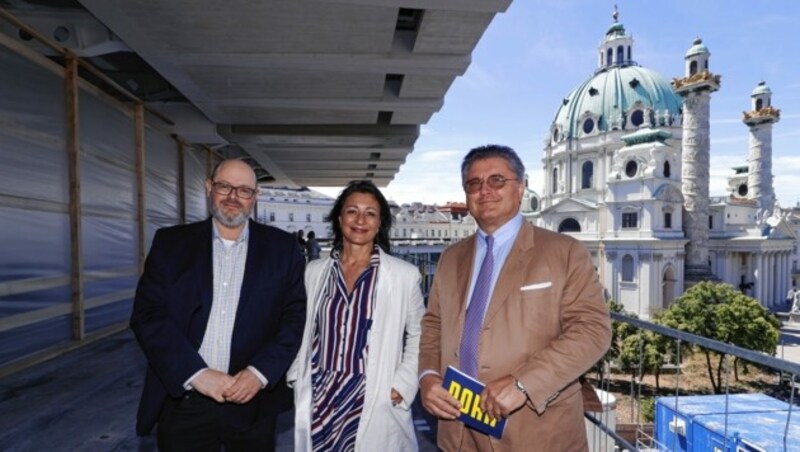 Direktor Wien Museum Matti Bunzl, Kulturstadträtin Veronica Kaup-Hasler, Porr-Chef Karl-Heinz Strauss (vo. li.) (Bild: Holl Reinhard)