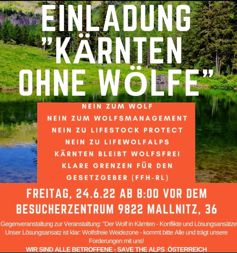 Freitag wollen Oberkärntner Bauern in Mallnitz gegen den Wolf in Kärnten demonstrieren. (Bild: Wallner Hannes)