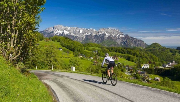 Mitunter auch sanfte Hügel machen den Tennengau südlich von Salzburg im Sommer zum vielfältigen Paradies für Sportler (Bild: Uwe Grinzinger)