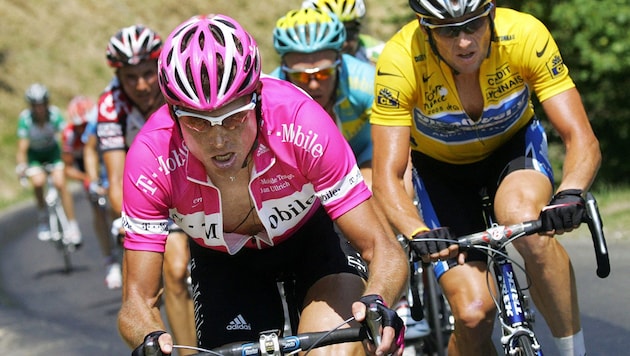 Jan Ullrich (li.) und Lance Armstrong (Bild: AFP)